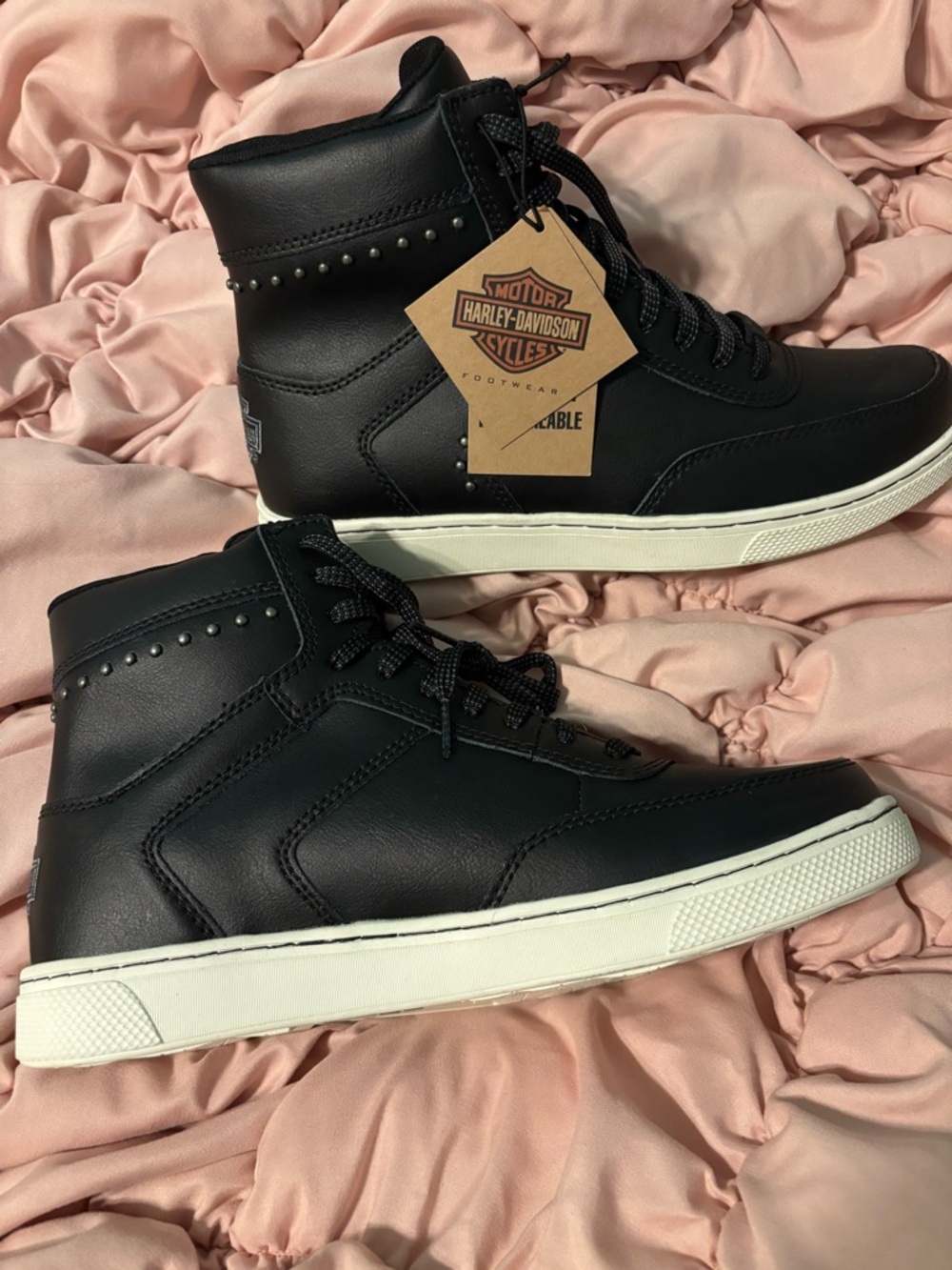 Harley-Davidson Women’s Black High-Top Riding Boots/Shoes.  Waterproof.